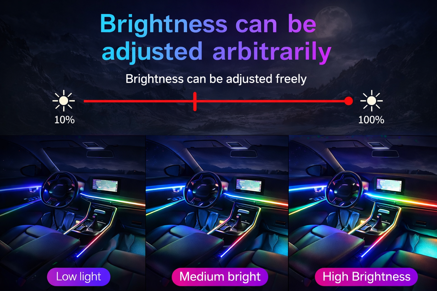Full Interior Ambient Lights Kit With App