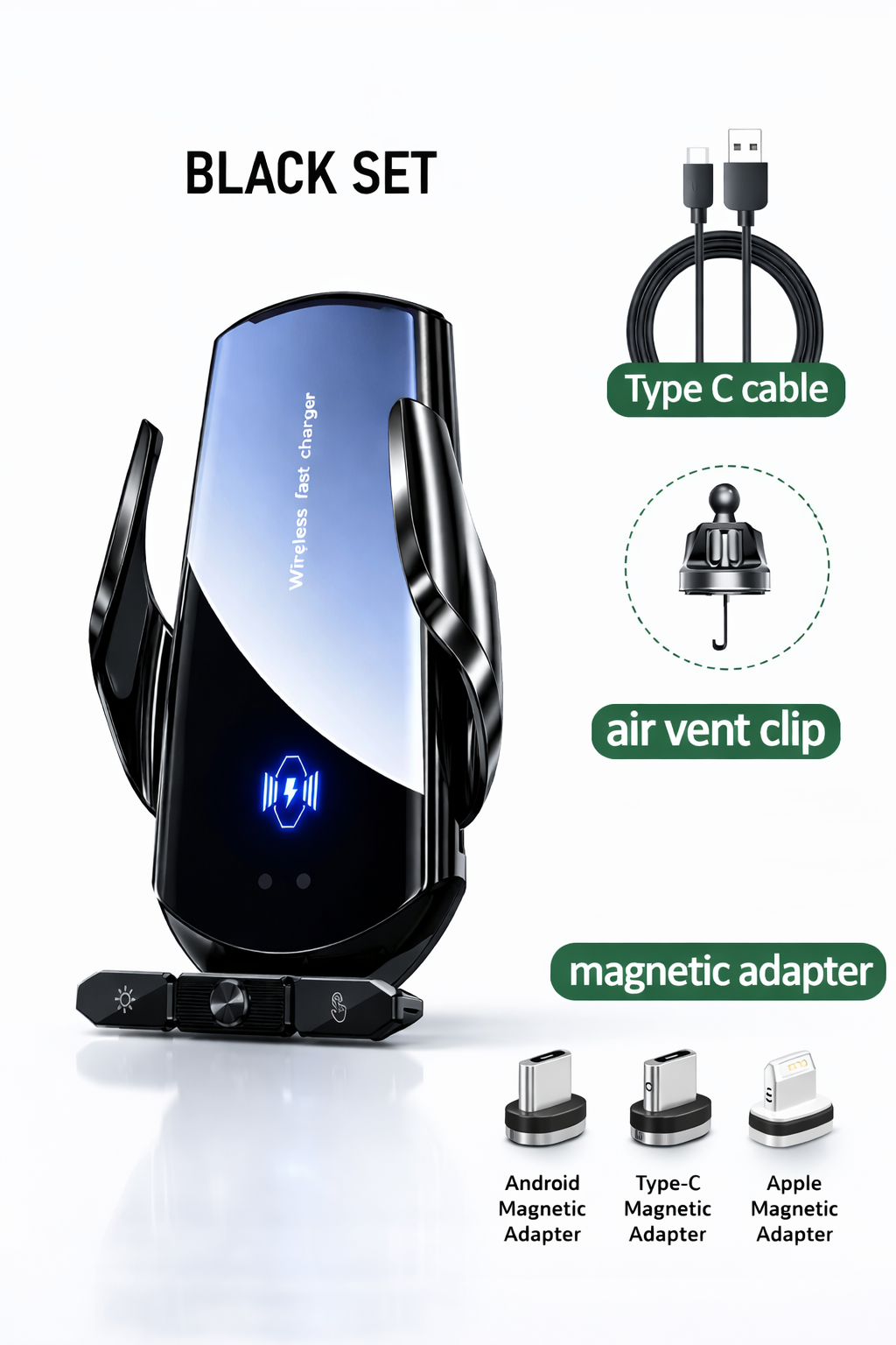 Magnetic Wireless Car Charger For iPhone & Samsung