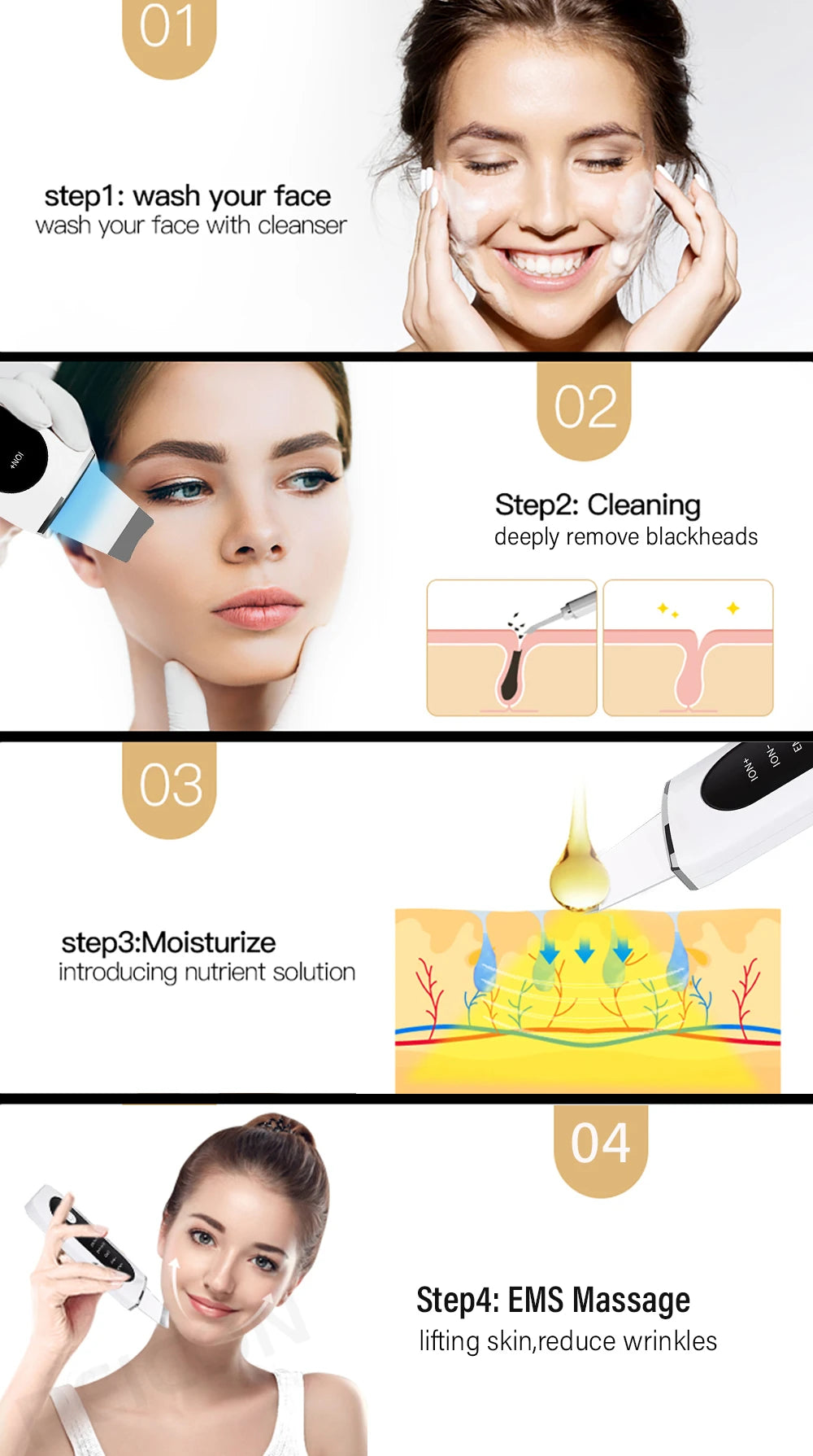 Ultrasonic Skin Scrubber & Blackhead Remover