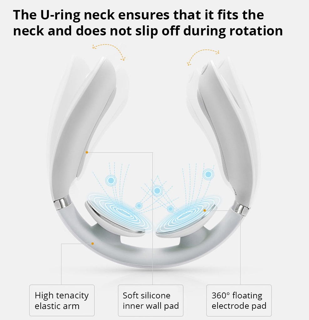 Portable neck massager with heat and vibration