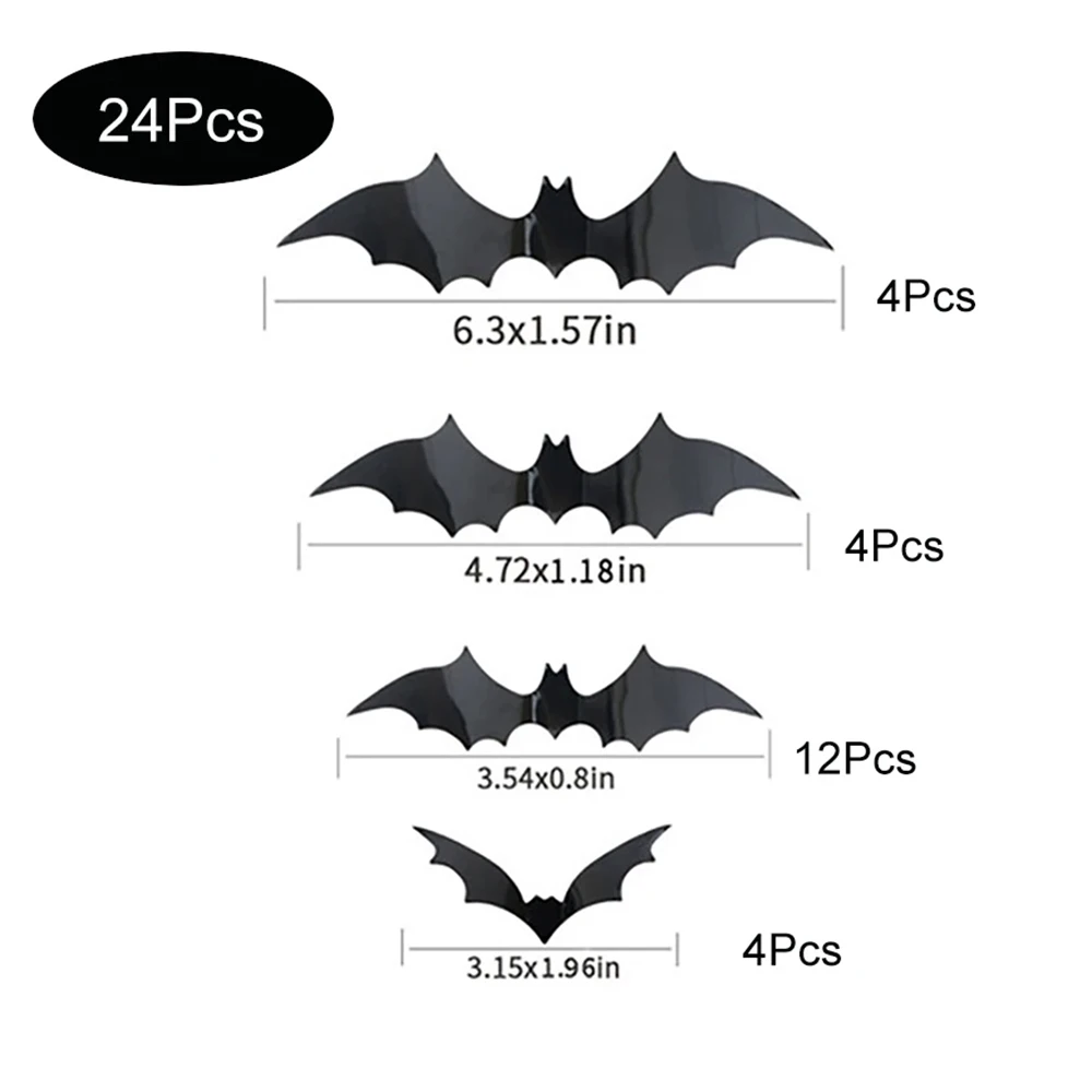 3D Halloween Bats Wall Decorations