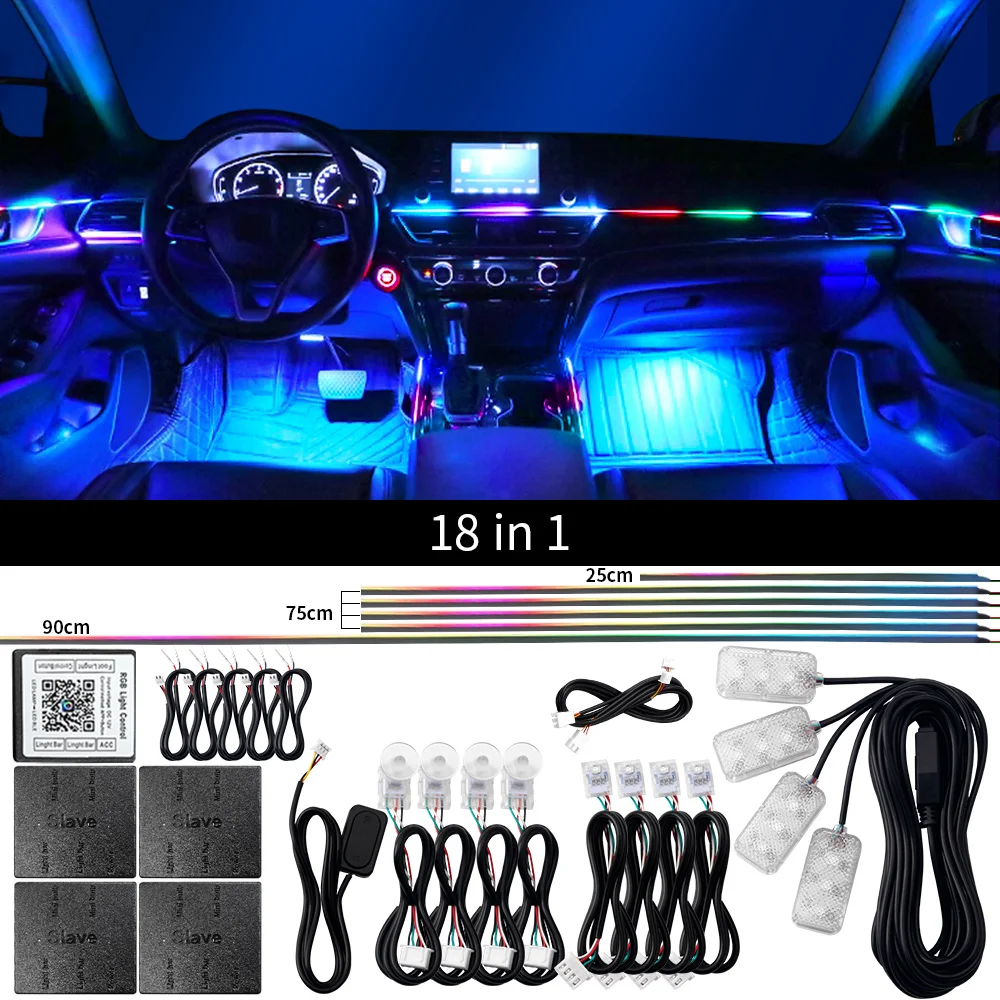 Full Luxury Car Interior Ambient Lights Kit With App