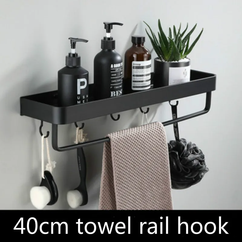 Black Nordic Style Shelf For Washroom