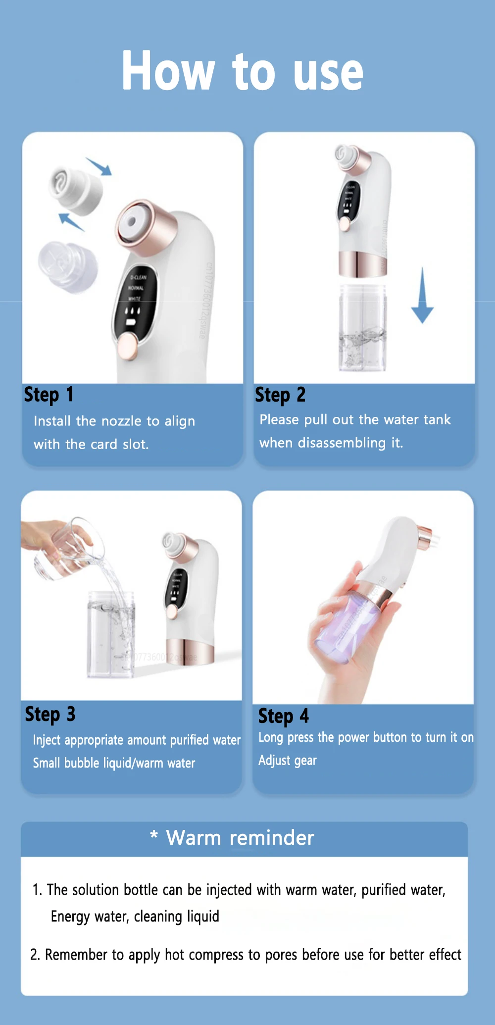 Facial Pore Vacuum Water Cycle for Blackhead & Acne Care