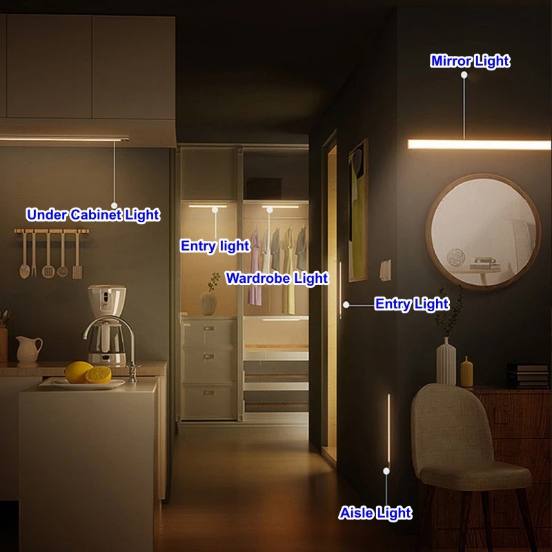 Motion Sensor LED Bar Light - 3 Colors in 1 Lamp