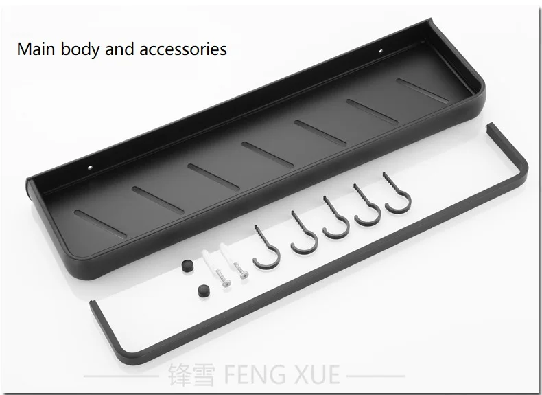 Black Nordic Style Shelf For Washroom