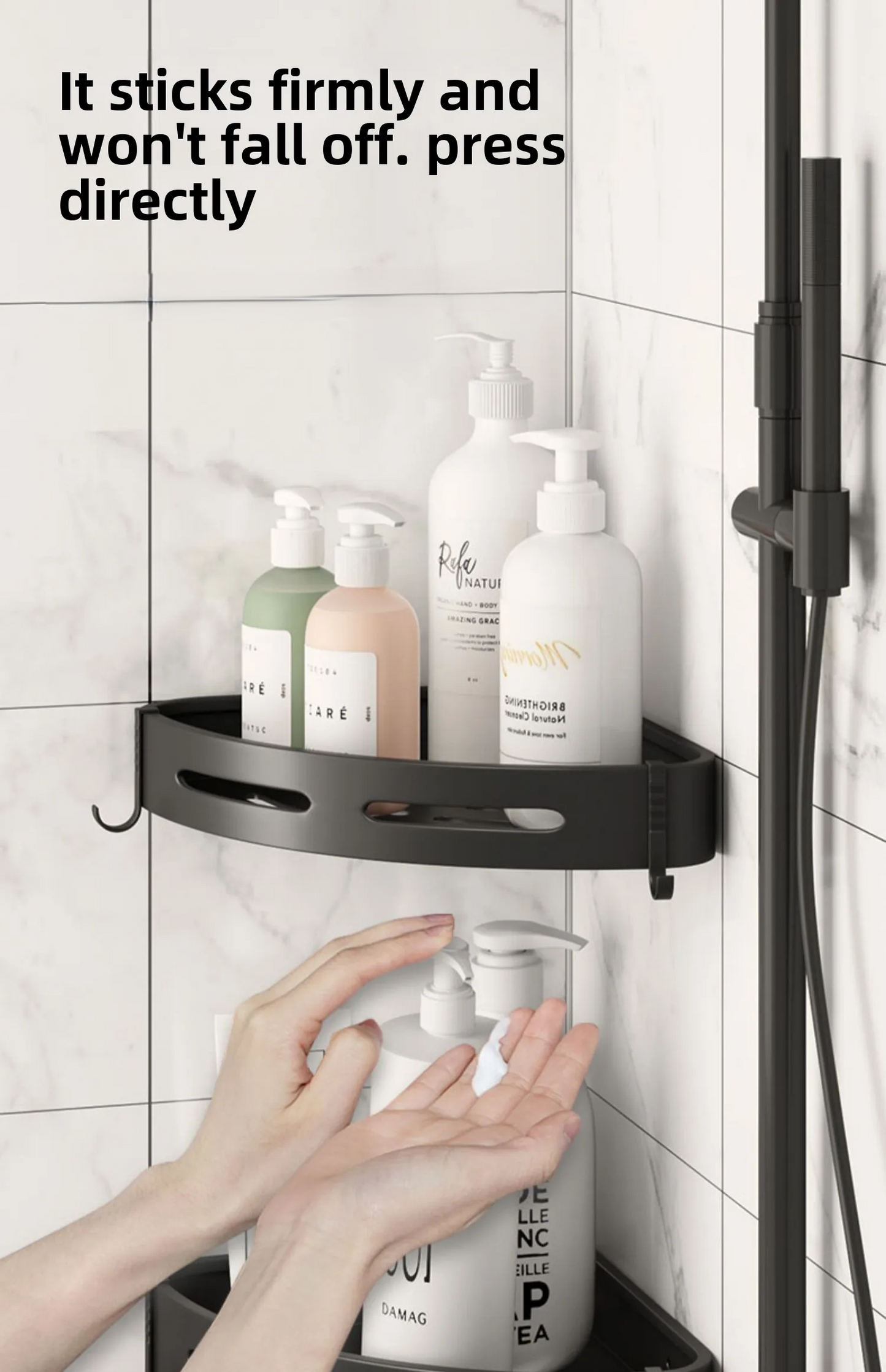 2PCS Luxury Wall-Mounted Shower Shelf