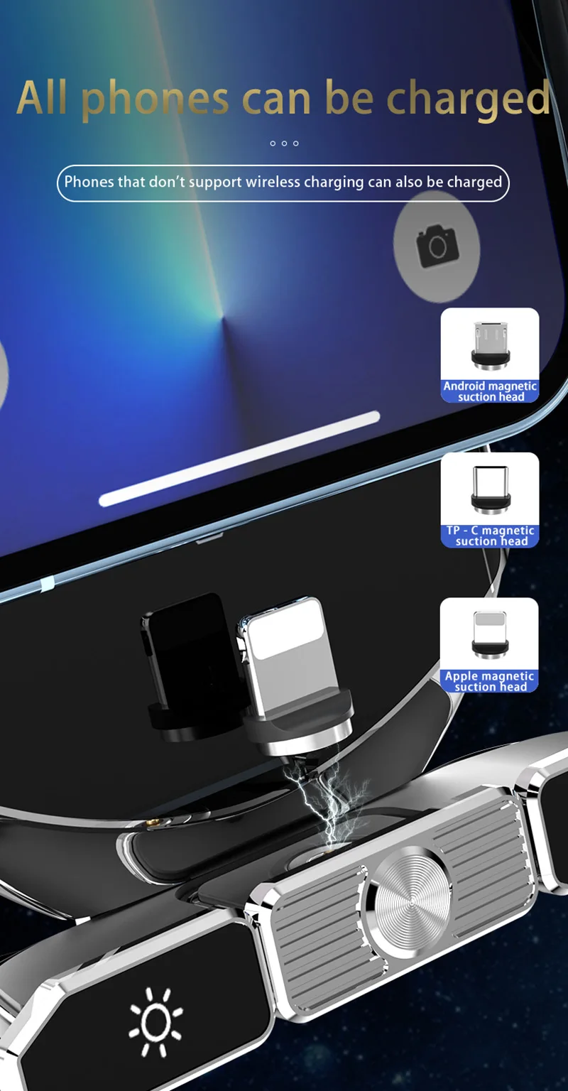 Magnetic Wireless Car Charger For iPhone & Samsung