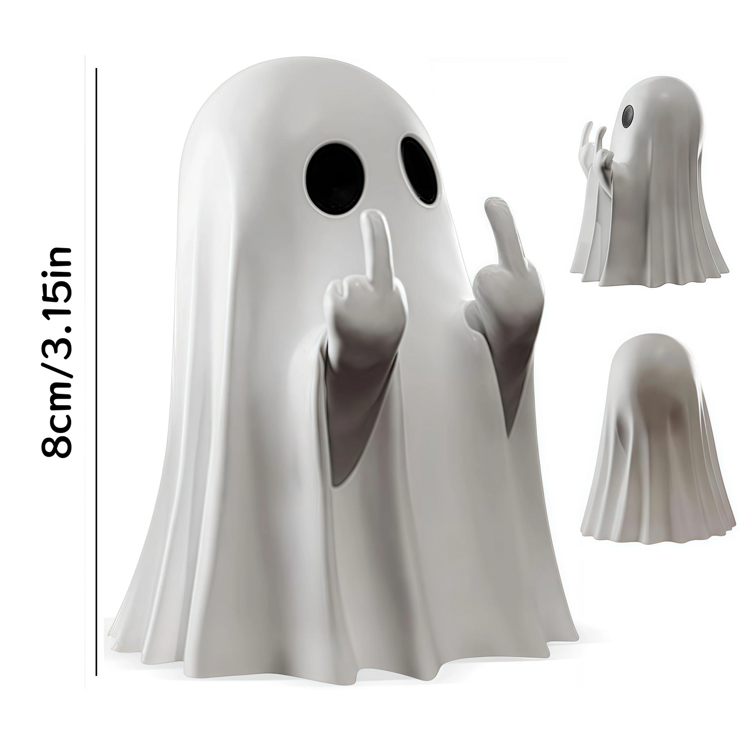 Cute Middle Finger Ghost Statue