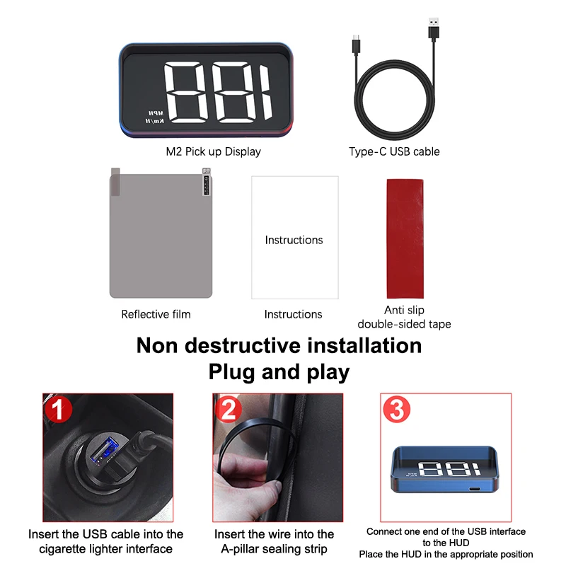 Digital Head-Up Display KM/H Projector for Cars