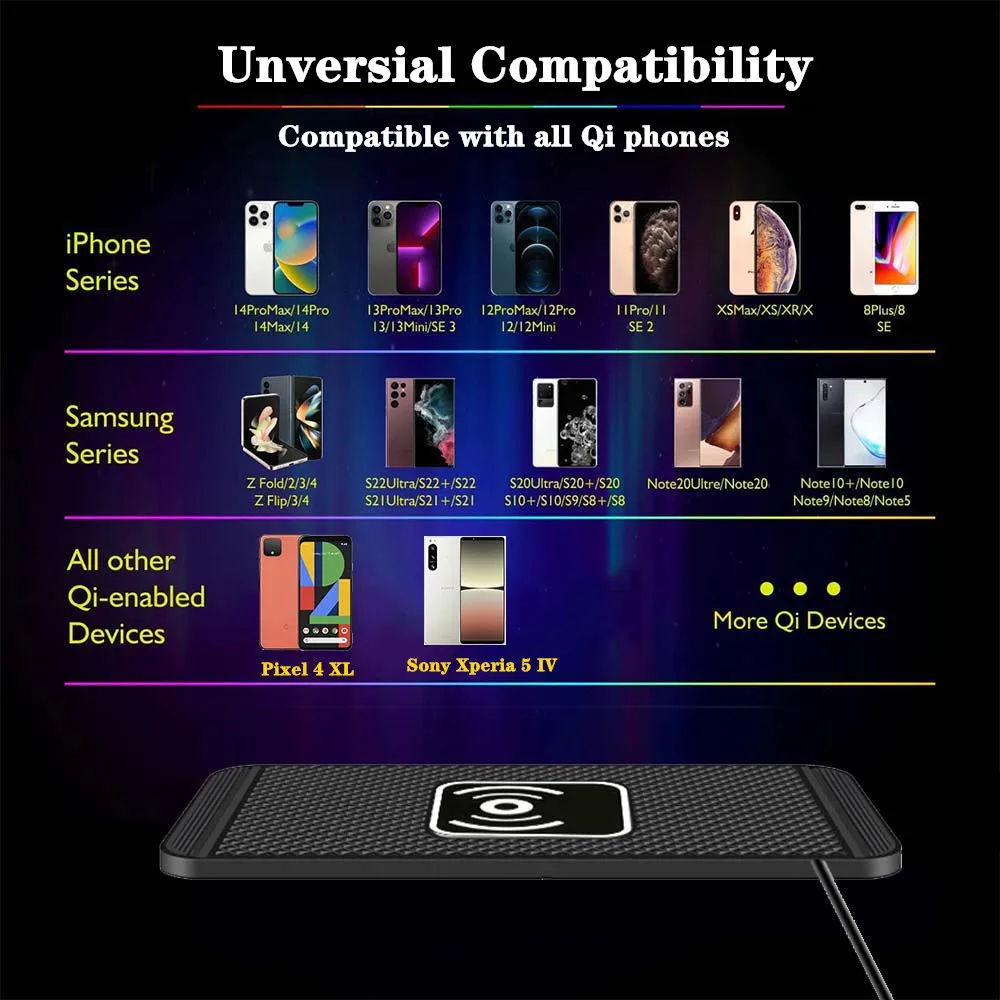 Fast Charging Silicone Pad Stand For iPhone 16/15/14/13/12/X & Samsung S24/S23