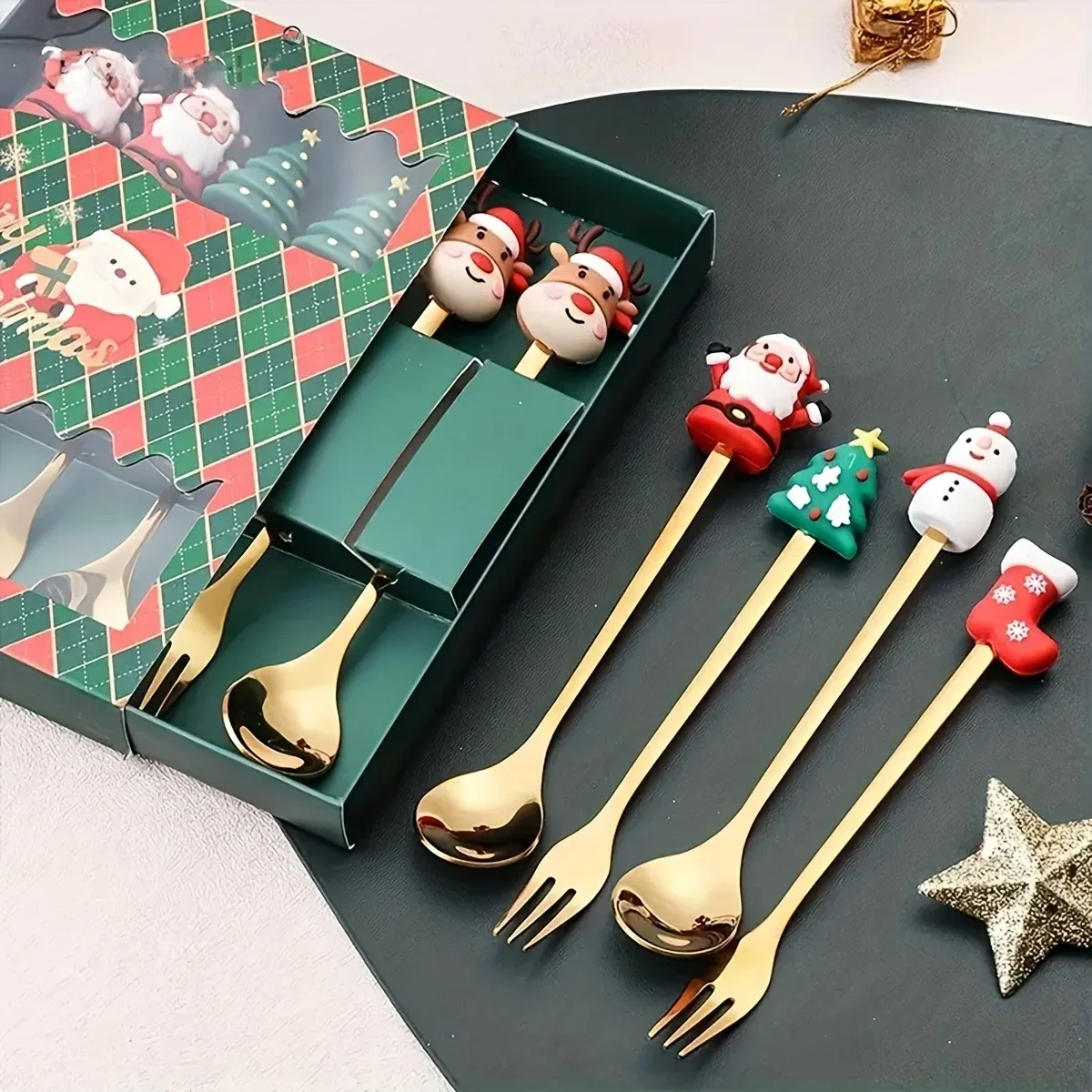 6-Piece Christmas Fork & Spoon Set