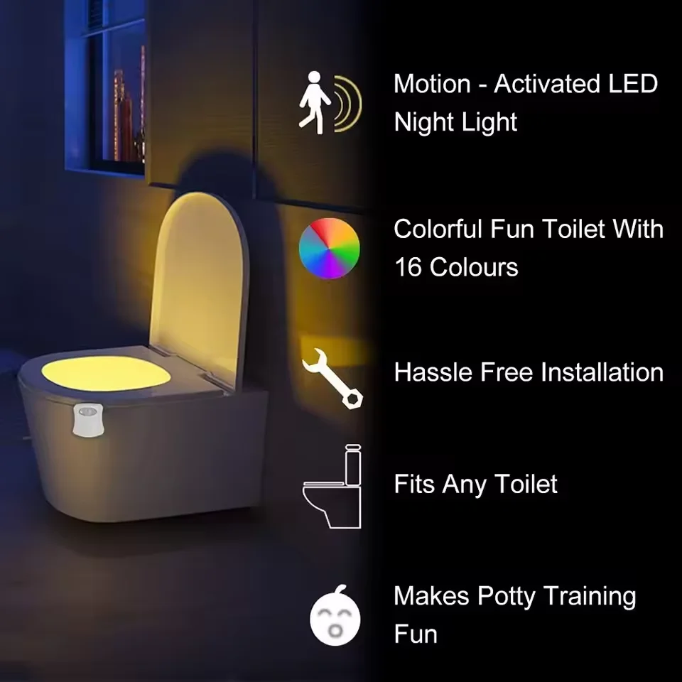 Motion Sensor LED Toilet Night Light