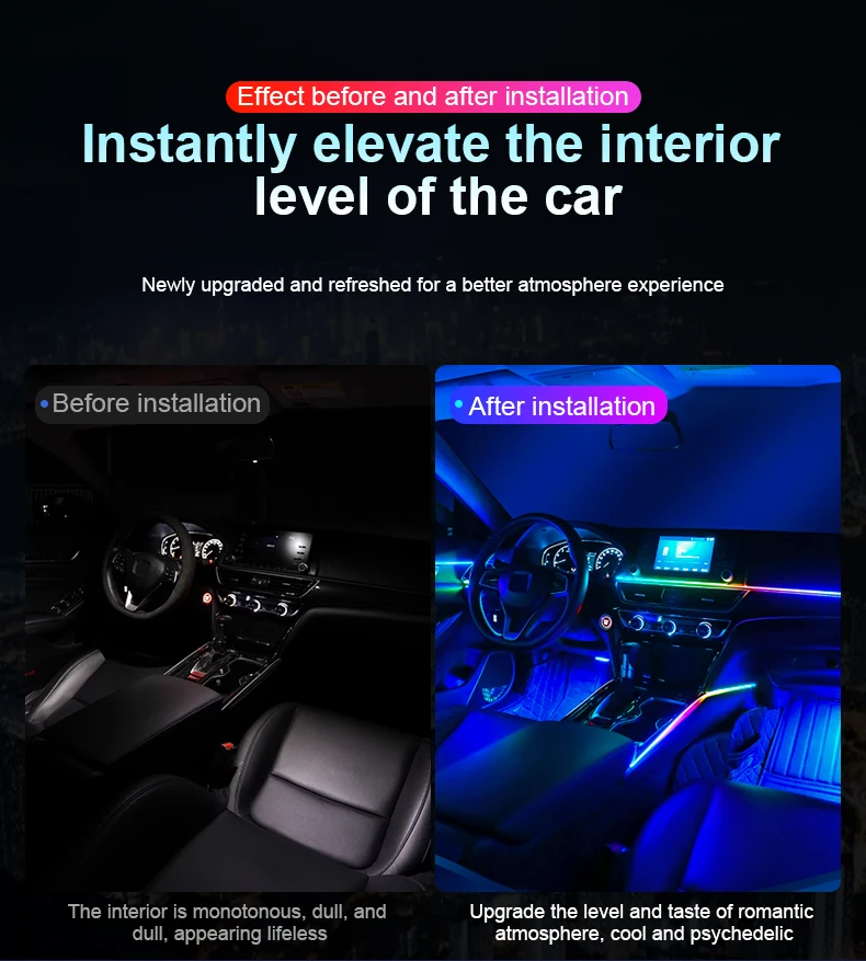 Full Luxury Car Interior Ambient Lights Kit With App