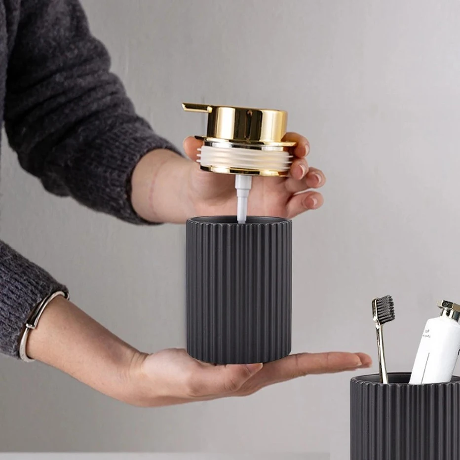 Elegant Foam Soap & Toothbrush Holder Set