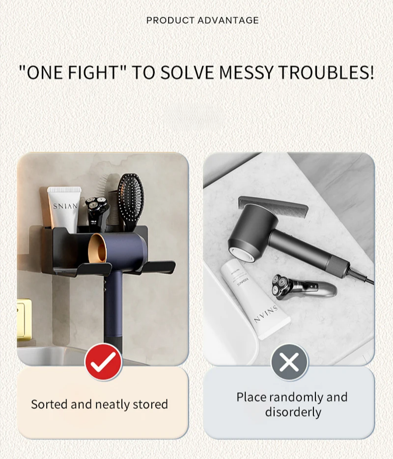 Smart Wall-Mounted Hair Dryer Holder