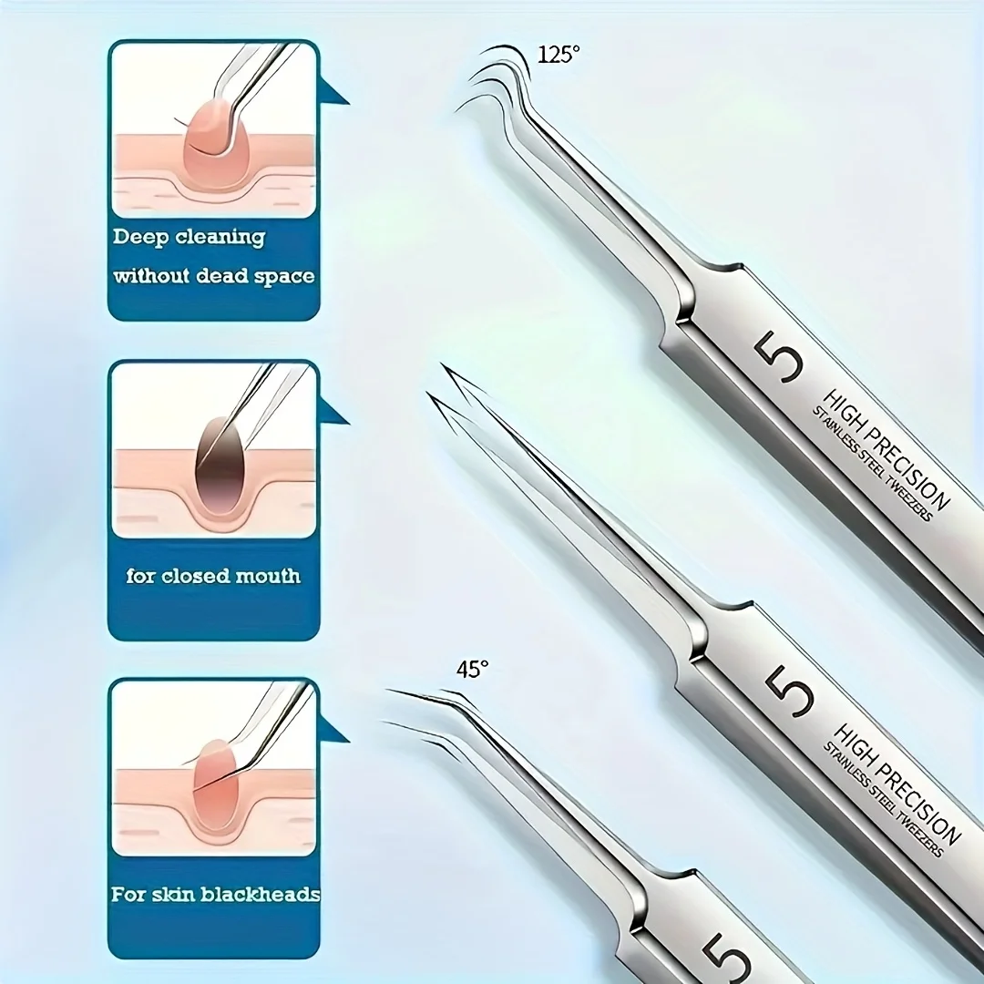 Stainless Steel Blackhead Remover Kit with Portable Case