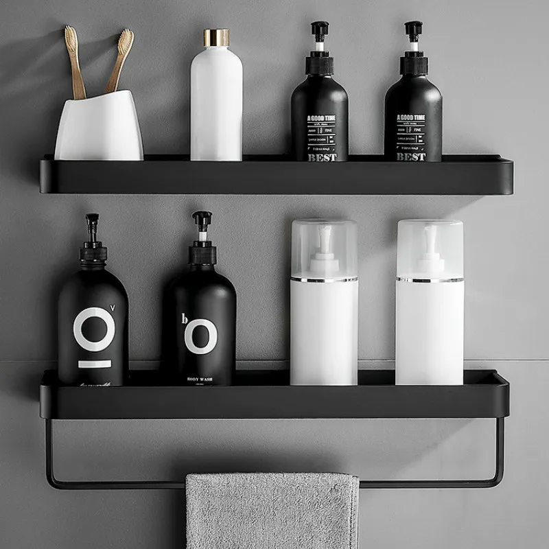 Black Nordic Style Shelf For Washroom
