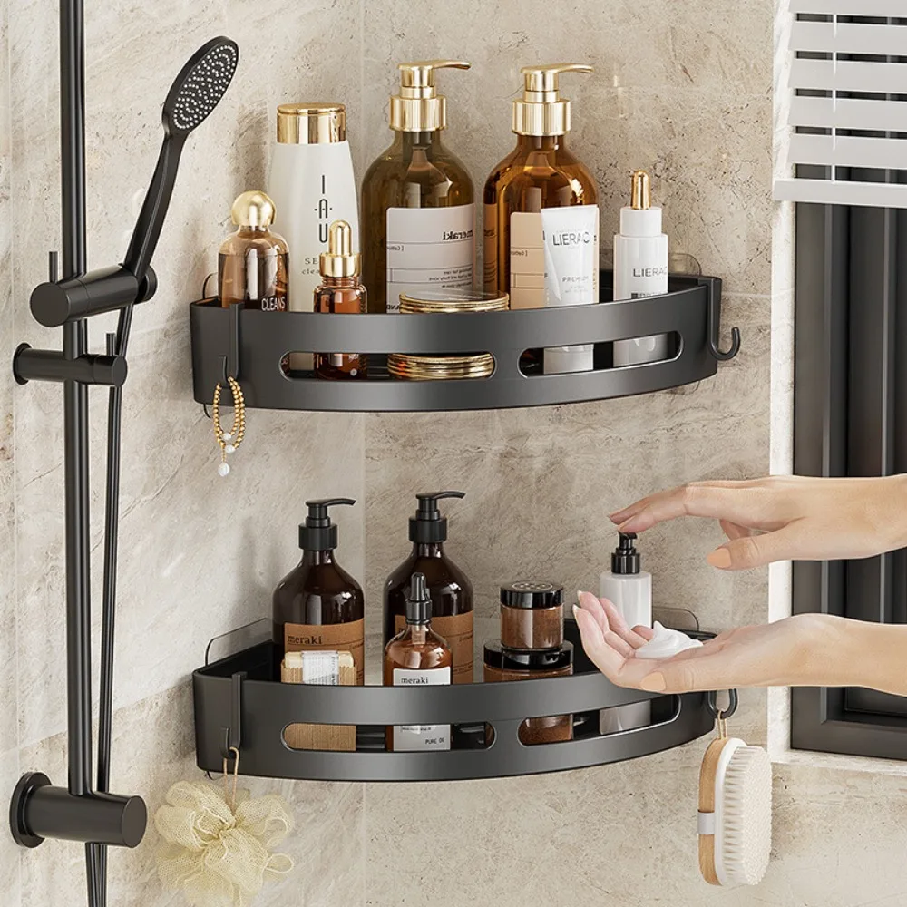 2PCS Luxury Wall-Mounted Shower Shelf