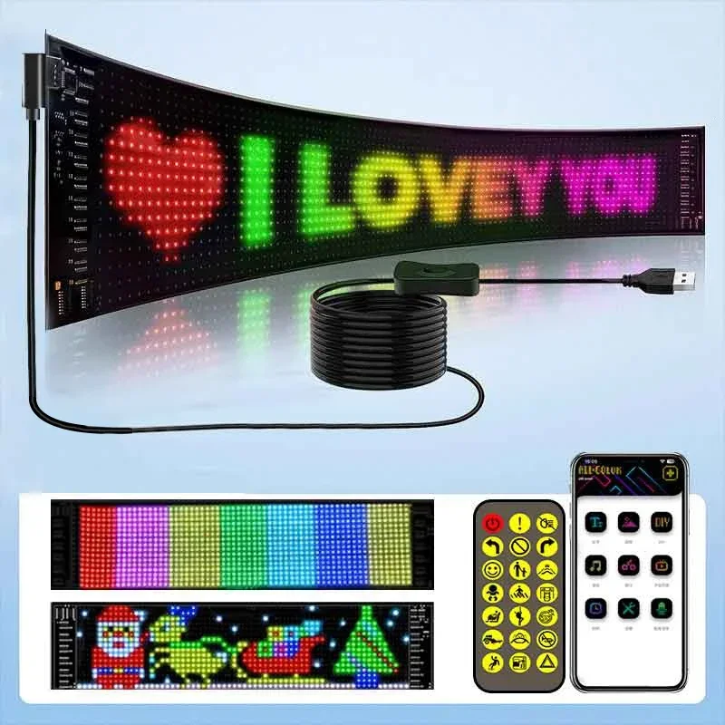Bluetooth LED Pixel Car Sign