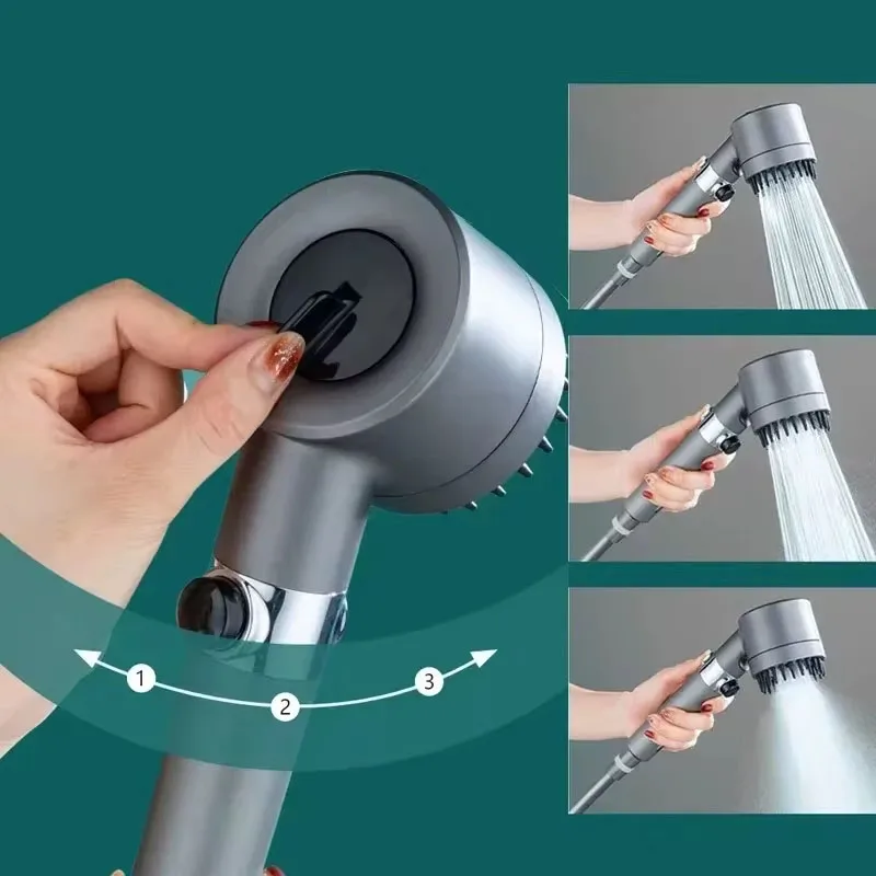 High-Pressure Shower Head with Filter & Massage Function