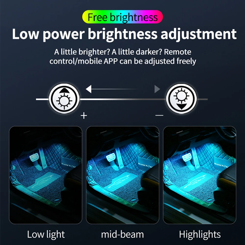 Car Ambient LED Lights with APP Control