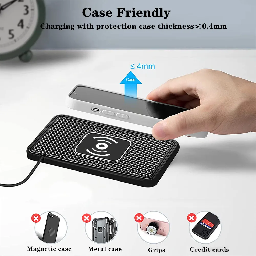 Fast Charging Silicone Pad Stand For iPhone 16/15/14/13/12/X & Samsung S24/S23