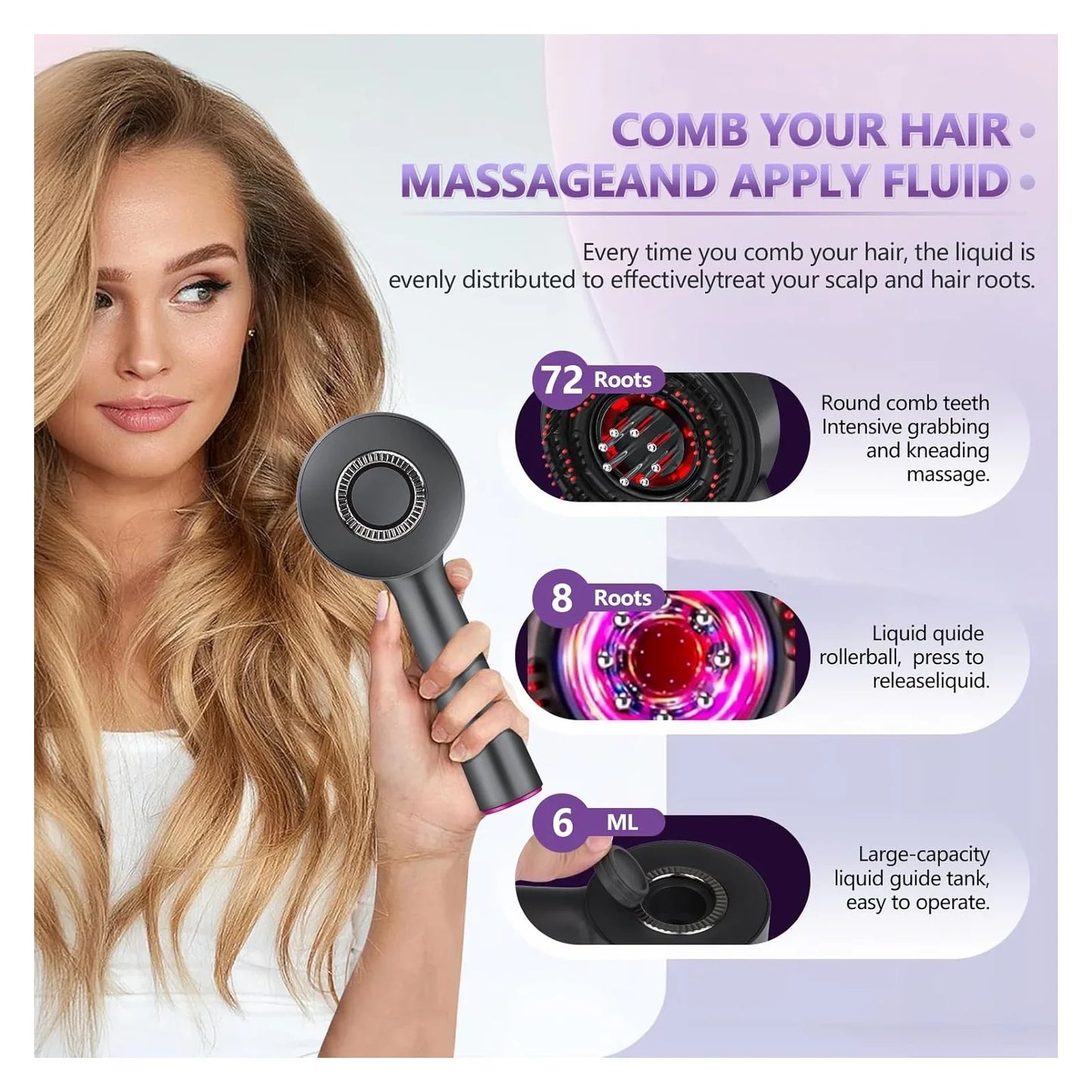 Scalp Renewal Massage Comb with Oil Applicator