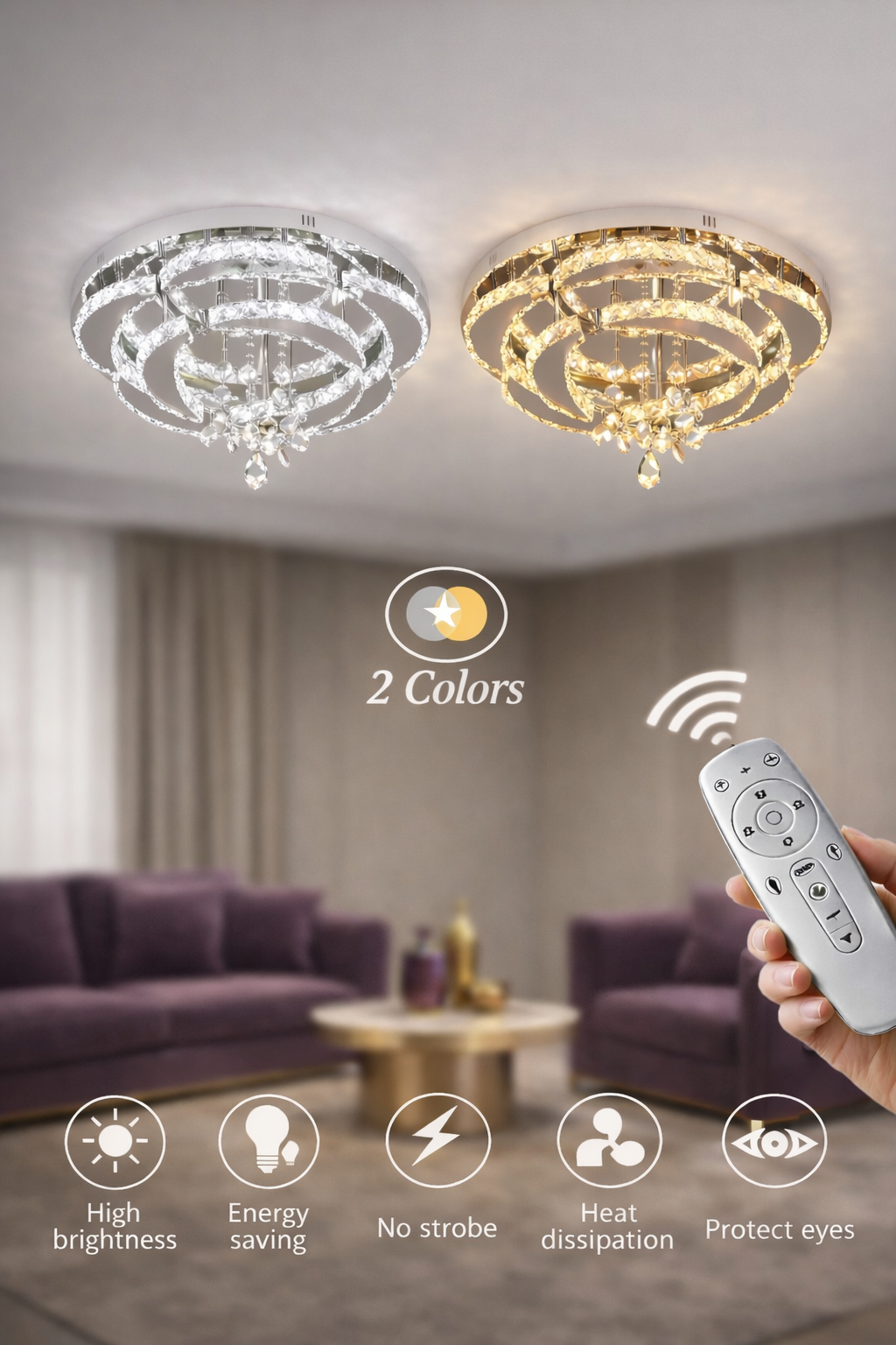 Modern Crystal Flower Chandelier