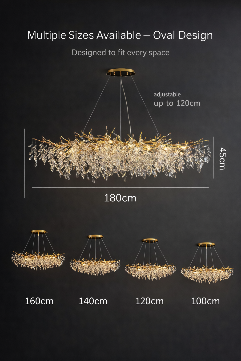 Luxury Gold Crystal LED Chandelier