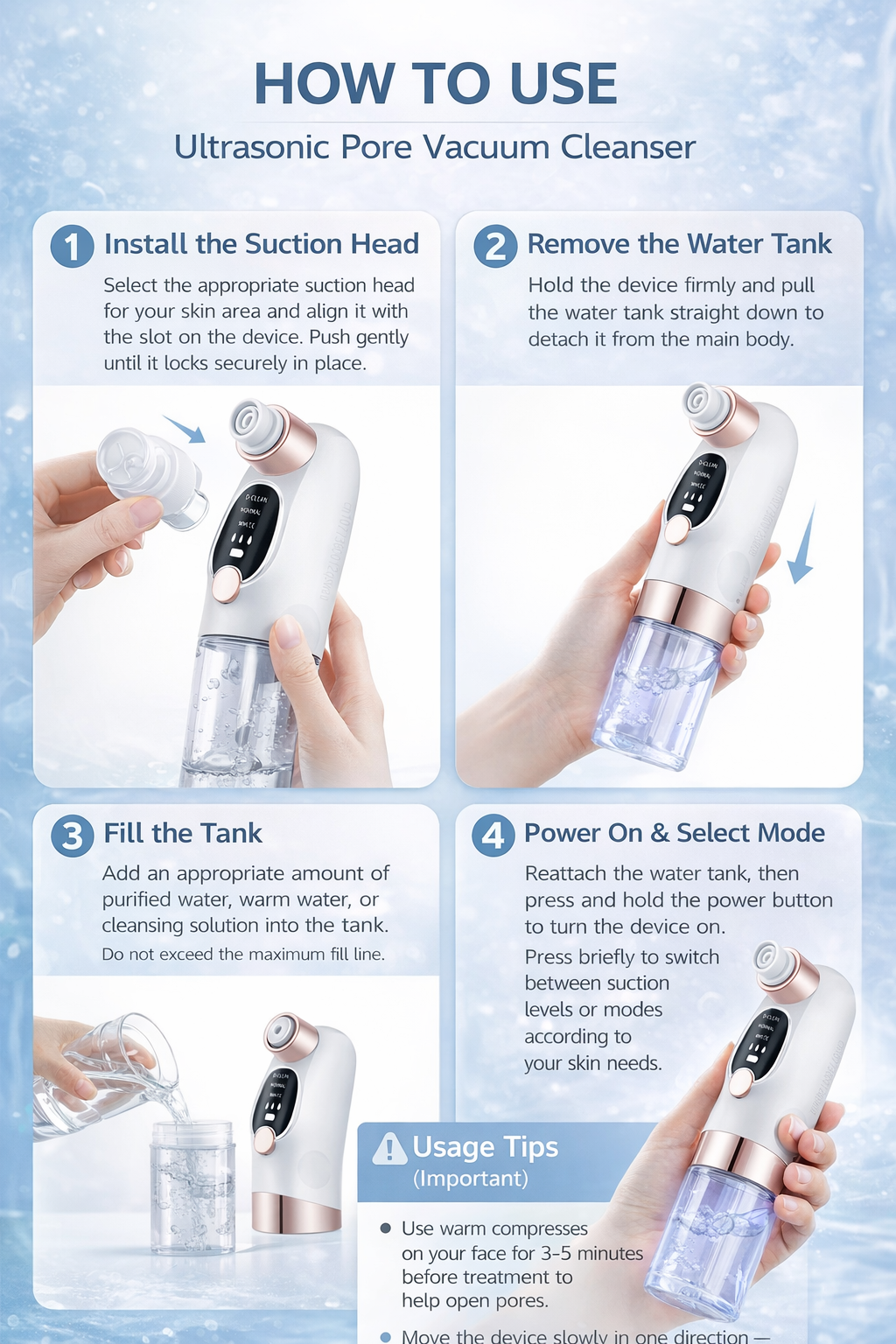 Facial Pore Vacuum Water Cycle for Blackhead & Acne Care