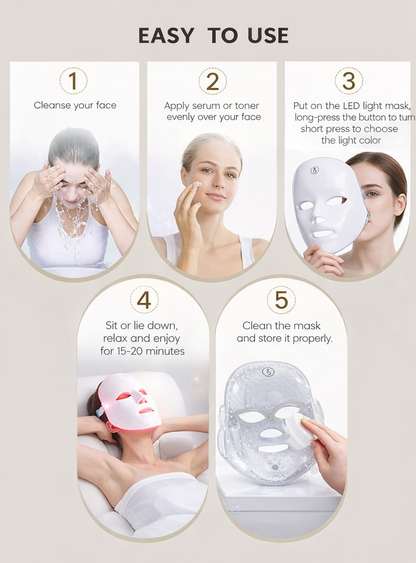 7-Color LED facial mask for skin renewal and glow