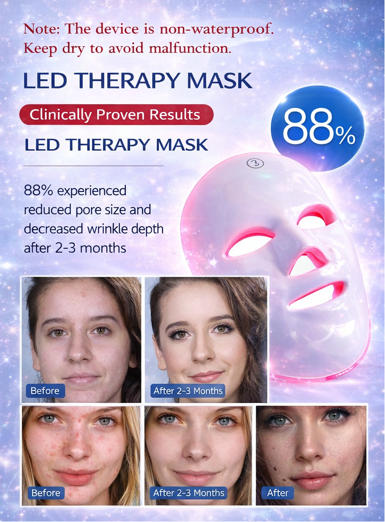 7-Color LED facial mask for skin renewal and glow