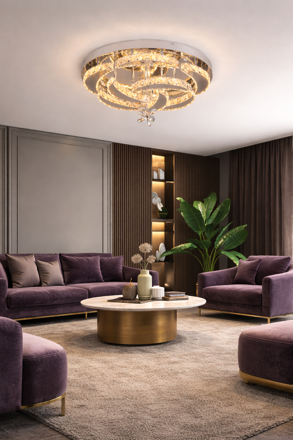 Modern Crystal Flower Chandelier