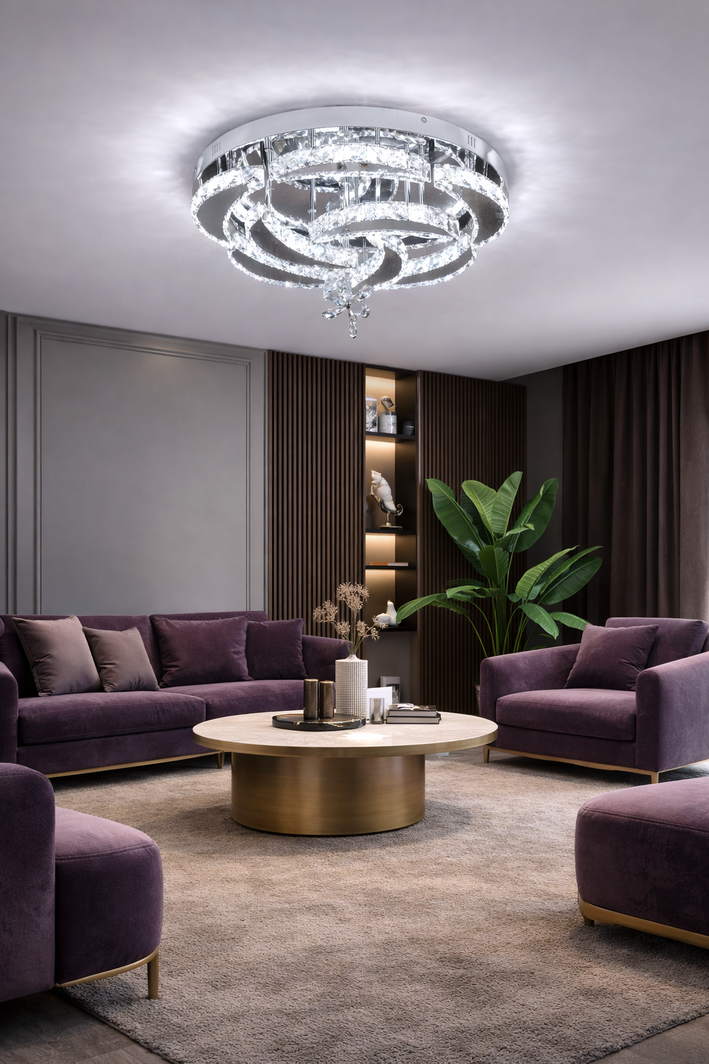 Modern Crystal Flower Chandelier