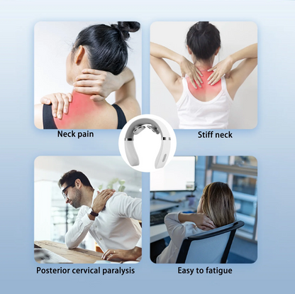 Portable neck massager with heat and vibration