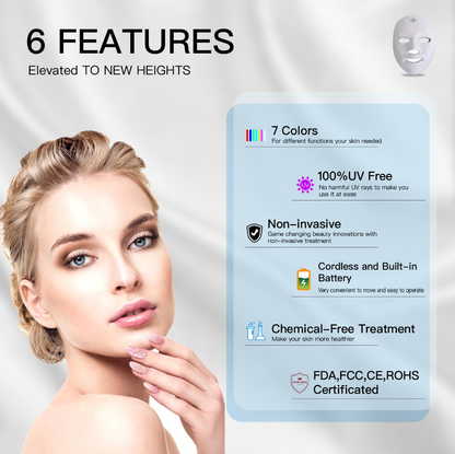 7-Color LED facial mask for skin renewal and glow