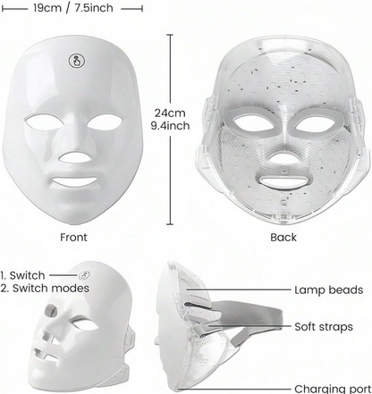 7-Color LED facial mask for skin renewal and glow