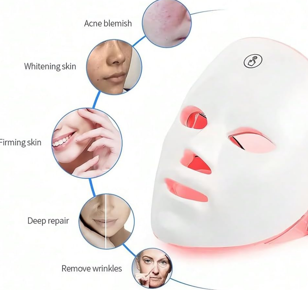 7-Color LED facial mask for skin renewal and glow
