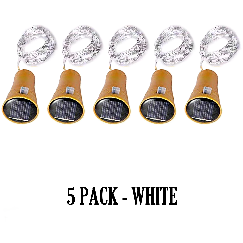 5-Pack Solar Wine Bottle Fairy Lights
