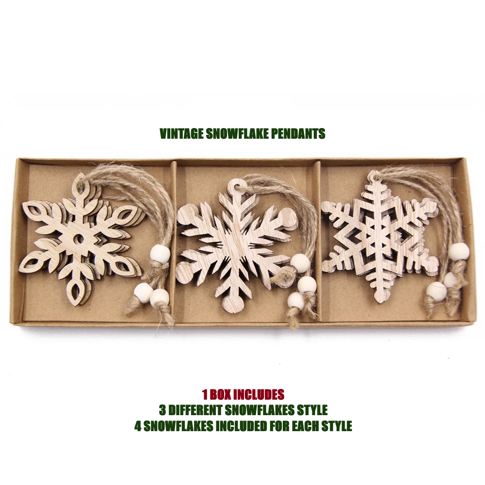 12-Piece Snowflake Christmas Pendants