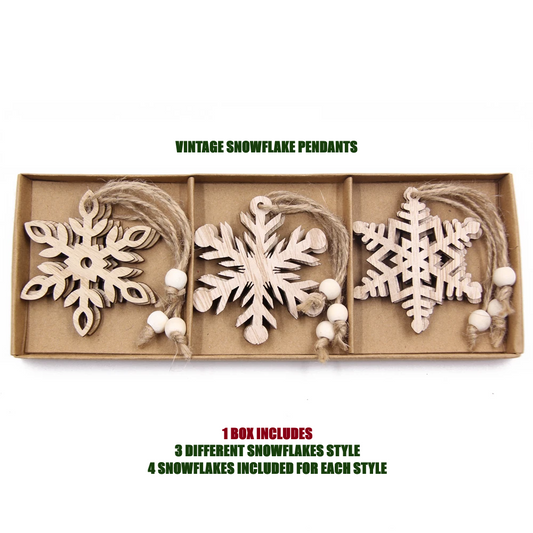 12-Piece Snowflake Christmas Pendants