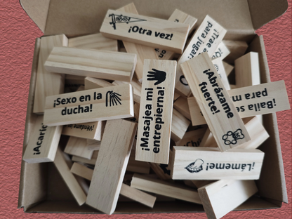 Couples Wooden Block Tower Game