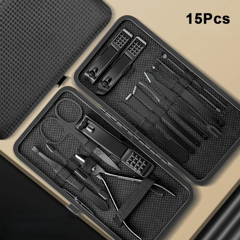 Black Premium Nail & Pedicure Tool Set