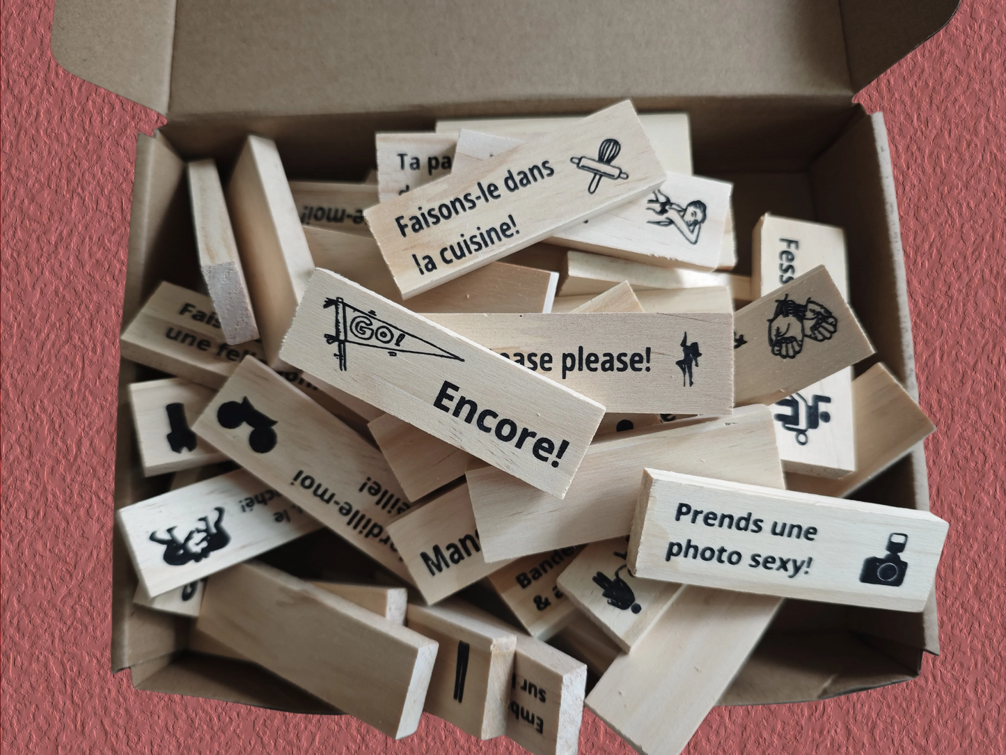 Couples Wooden Block Tower Game