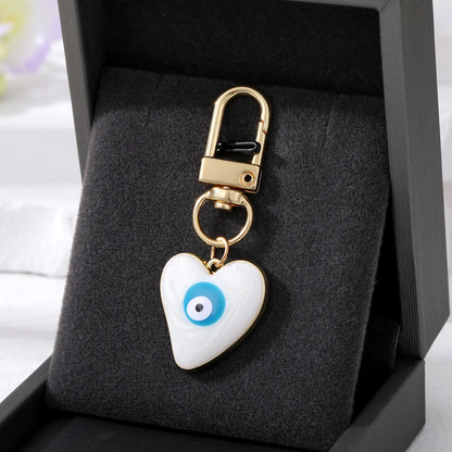 Evil Eye Heart Keychain