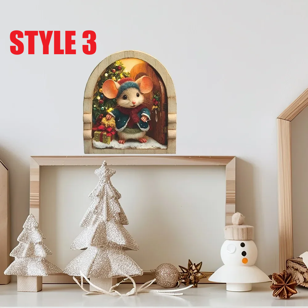 Cute Christmas Mouse Wall Stickers