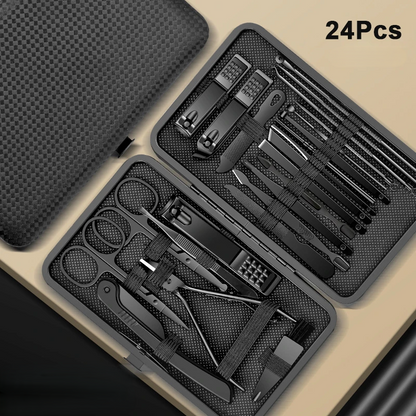 Black Premium Nail & Pedicure Tool Set