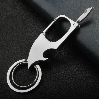 Multifunctional Keychain for Men – Carabiner, Knife & Bottle Opener