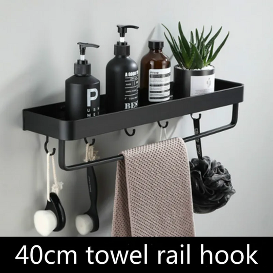 Black Nordic Style Shelf For Washroom
